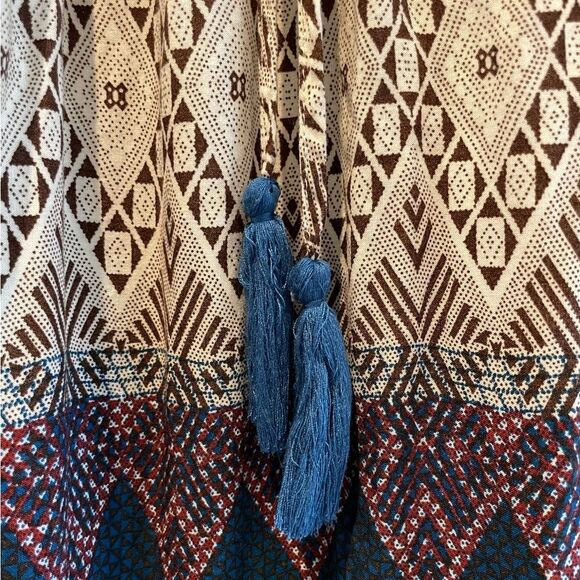 Umgee Boho Abstract Print Dress Tunic Brown Size Small - Picture 5 of 9